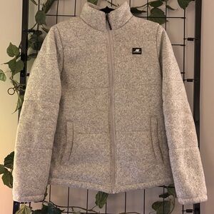 New Balance Light Heather Gray Full-Zip Fleece Jacket Women’s Small